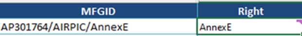 Extract Right Side from Cell within Excel