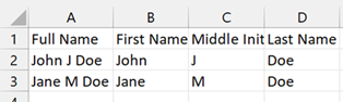 Textsplit Example in Excel