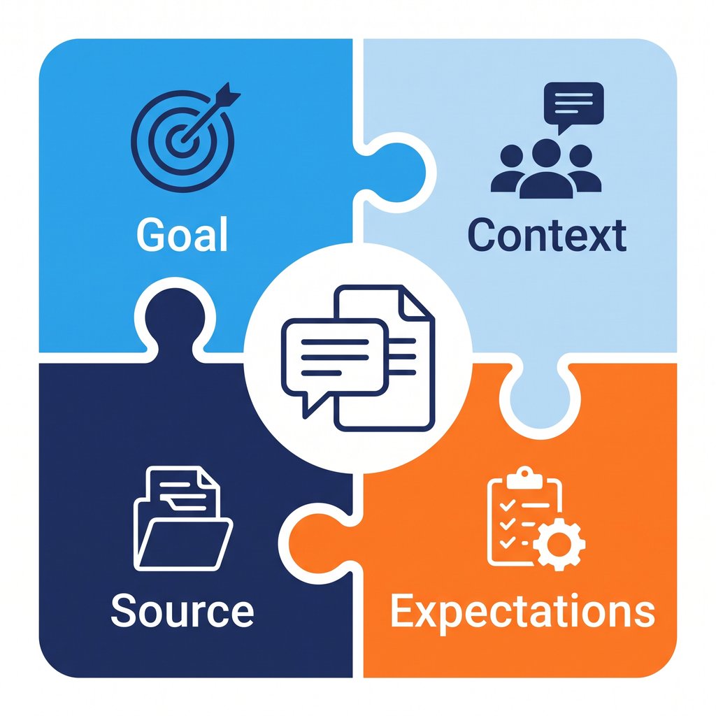 GCSE prompt framework: Goal, Context, Source, Expectations