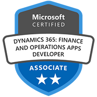 Microsoft Certified: Dynamics 365 Finance and Operations Apps Developer Associate